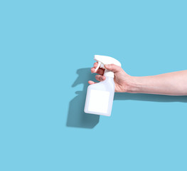 White spray bottle - cleaning and hygiene concept