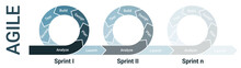 Agile Lifecycle Development, Agile Methodology, Agile Process Diagram, Software Developers Sprints Infographic