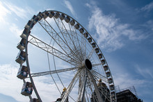 Ferris Wheel At Poelaert Square In Brussels, Belgium