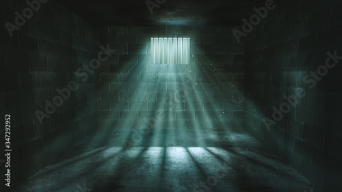 Fotografía 3D rendering of a dark cell at night