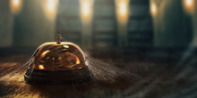3D Rendering Of A Concierge Hotel Bell With Cobwebs