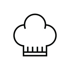 Sticker - Chef hat line icon vector in outline style on white background