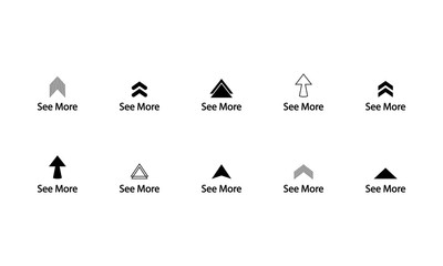 Poster - Swipe up, see more, arrow up icon modern button for web or appstore design black symbol isolated on white background. Vector EPS 10