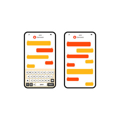 Aufkleber - Social network messenger page template. Message chat bubbles vector icons on an isolated white background. EPS 10 vector
