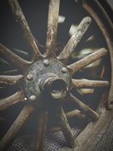 Close-up Of Old Wagon Wheel