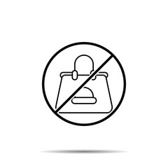 Poster - No handbag icon. Simple thin line, outline vector of autumn ban, prohibition, embargo, interdict, forbiddance icons for ui and ux, website or mobile application