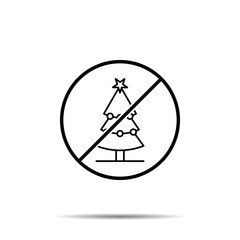 Poster - No tree icon. Simple thin line, outline vector of tree ban, prohibition, embargo, interdict, forbiddance icons for ui and ux, website or mobile application