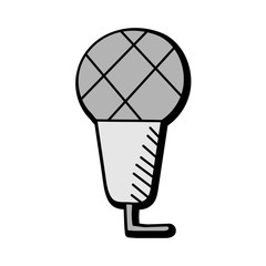 Poster - microphone hand drawn vector design. multimedia icon