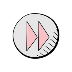 Poster - next button hand drawn vector design. multimedia icon