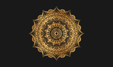 Geometric Mandala In Golden Color
