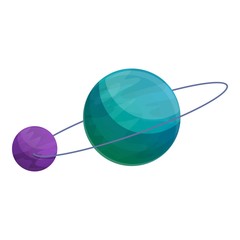 Poster - Planet with satellite icon. Cartoon of planet with satellite vector icon for web design isolated on white background