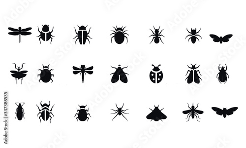 Insect icon set vector design Poster Mural XXL