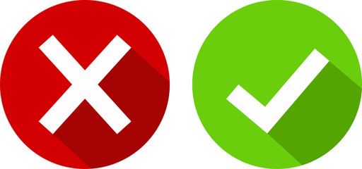  Green tick, red cross. Art design with text do and don't. Right or wrong. True or false.