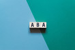 ABA word concept on cubes