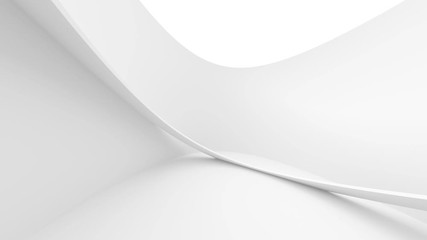 Poster - abstract architecture animation. white futuristic graphic design. minimal geometric background