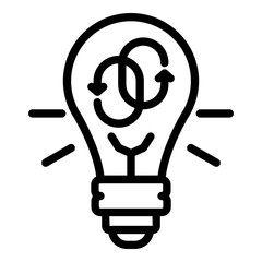 Poster - refresh signs in a bulb icon. outline refresh signs in a bulb vector icon for web design isolated on