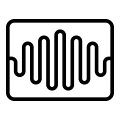 Poster - Sound range in a rectangle icon. Outline sound range in a rectangle vector icon for web design isolated on white background