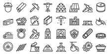 Metallurgy Icons Set. Outline Set Of Metallurgy Vector Icons For Web Design Isolated On White Background
