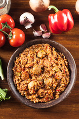 Wall Mural - Chicken jambalaya - spicy rice with chicken a nd sausage