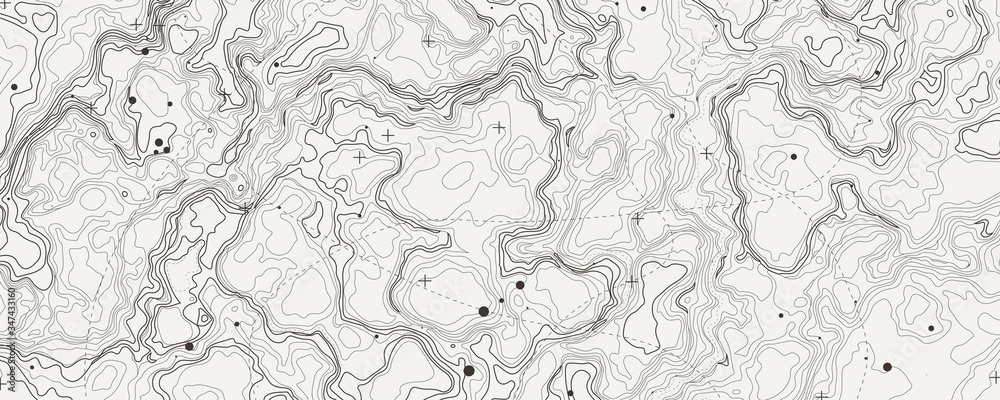 Abstract topographic map. Topo contour map background concept - obrazy, fototapety, plakaty 