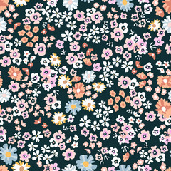 Wall Mural - Trendy fabric pattern with small flowers.