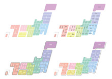 シンプル日本地図（簡易版）カラー