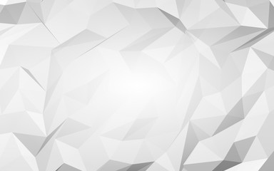 White abstract background. Lowpoly backdrop. Crumpled paper. 3D illustration