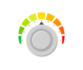 Poster - Speedometer. Vector icon gauge. Flat style.