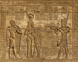 Hieroglyphic carvings in egyptian temple