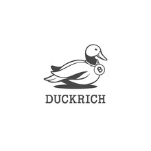 Duck Swan Hand Drawn Vintage Logo Icon Illustration