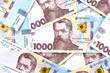 Currency of Ukraine. Hryvnia banknote close-up.