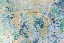 Texture, Background Of The Old Concrete Wall With Cracks And Peeling Paint