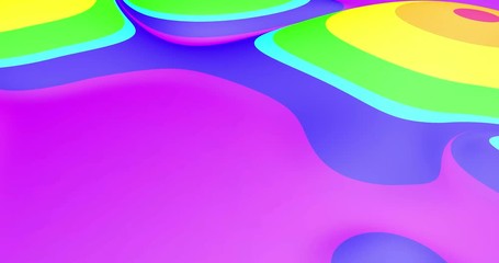 Poster - Liquid colorful loop animation. Soft rounded shapes. 3D rendering. Digital art. Creative concept.