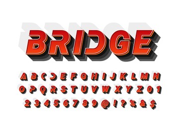 Poster - font alphabet, classic lettering, retro typeface white style background