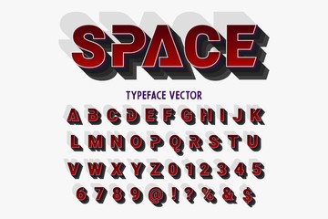 Poster - font alphabet, classic lettering, retro typeface white style background