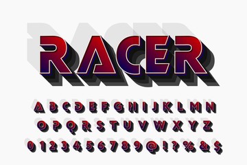 Poster - font alphabet, classic lettering, retro typeface white style background