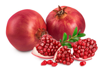 Wall Mural - Pomegranate isolated on white background with clipping path and full depth of field.