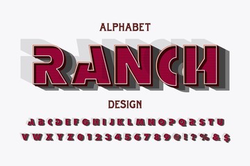 Poster - font alphabet, classic lettering, retro typeface white style background