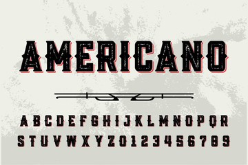 Poster - font alphabet, classic lettering, retro typeface white style background