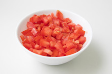 Chopped Or Diced Tomatoes In A Bowl