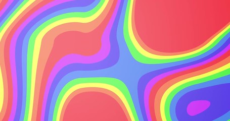 Poster - Liquid colorful loop animation. Soft rounded shapes. Rainbow colors. Flat abstract animation. Digital art. Creative concept.