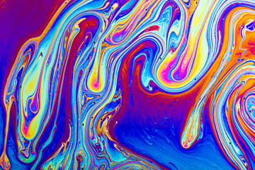 colorful reflections on the surface of a soap bubble.