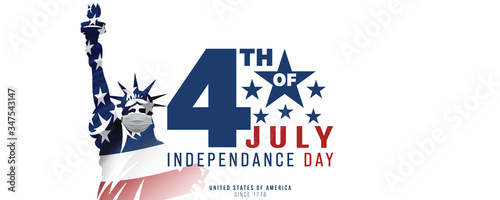 Fotografía 4th of July, USA celebration of Independence day - Banner illustration