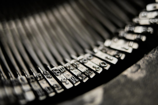 A close up of a vintage typewriter