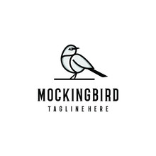 Mockingbird Logo Design. Awesome A Mockingbird Silhoutte. A Mockingbird Logotype.