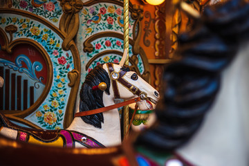 Wall Mural - Ancient German Horse Carousel built in 1896 in Navona Square, Rome, Italy