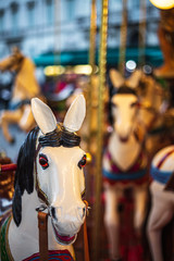 Wall Mural - Ancient German Horse Carousel built in 1896 in Navona Square, Rome, Italy