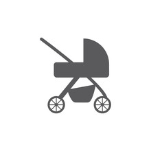 Baby Stroller Isolated Icon Vector Pram Buggy