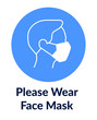 © neatlynatly - Simple poster poster with man in mask says Please wear face mask.