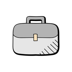 Poster - work bag hand drawn vector design. business icon